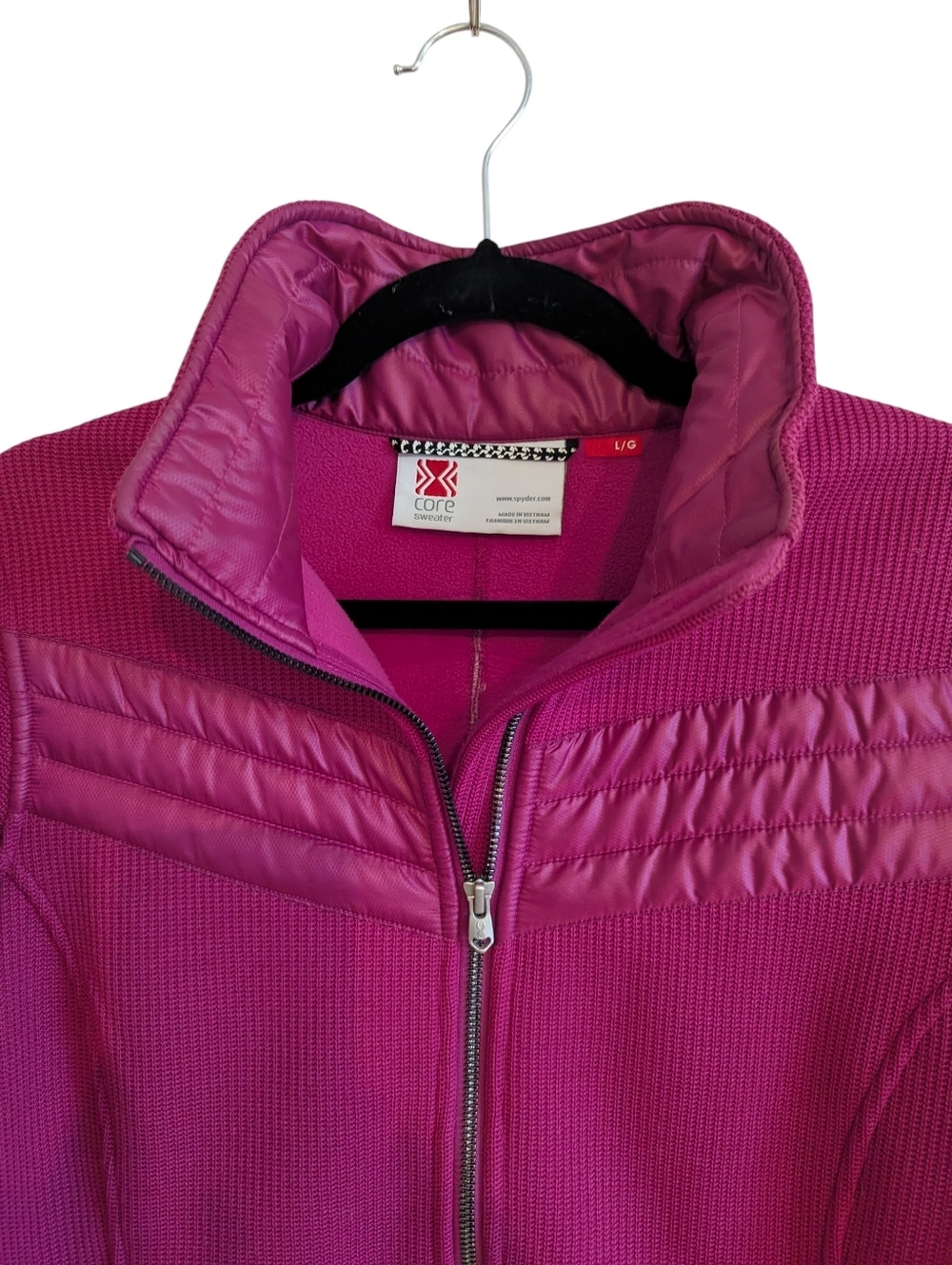 NWOT SPYDER Women's Fuchsia Full-Zip Endure Core Sweater Jacket Large
